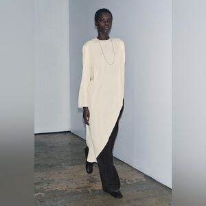 NWT Zara Cream Asymmetrical Blouse